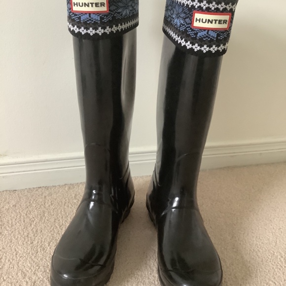 HUNTER Nordique blue socks for knee high boots - Picture 3 of 6